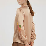 Multicolor Floral Patterned Satin Blouse