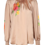 Multicolor Floral Patterned Satin Blouse
