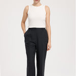 Dark Gray Buttoned Women's Pants