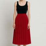 Red Pleated Skirt