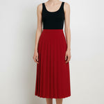Red Pleated Skirt