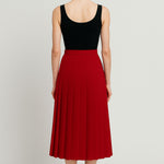 Red Pleated Skirt