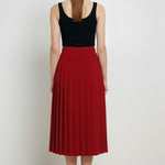 Red Pleated Skirt