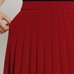 Red Pleated Skirt