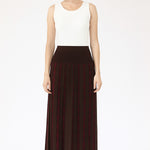 Bitter Coffee Purple Geometric Patterned Pleated Skirt