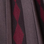 Bitter Coffee Purple Geometric Patterned Pleated Skirt