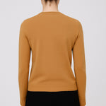 Camel Bicycle Collar Buttoned Women's Cardigan