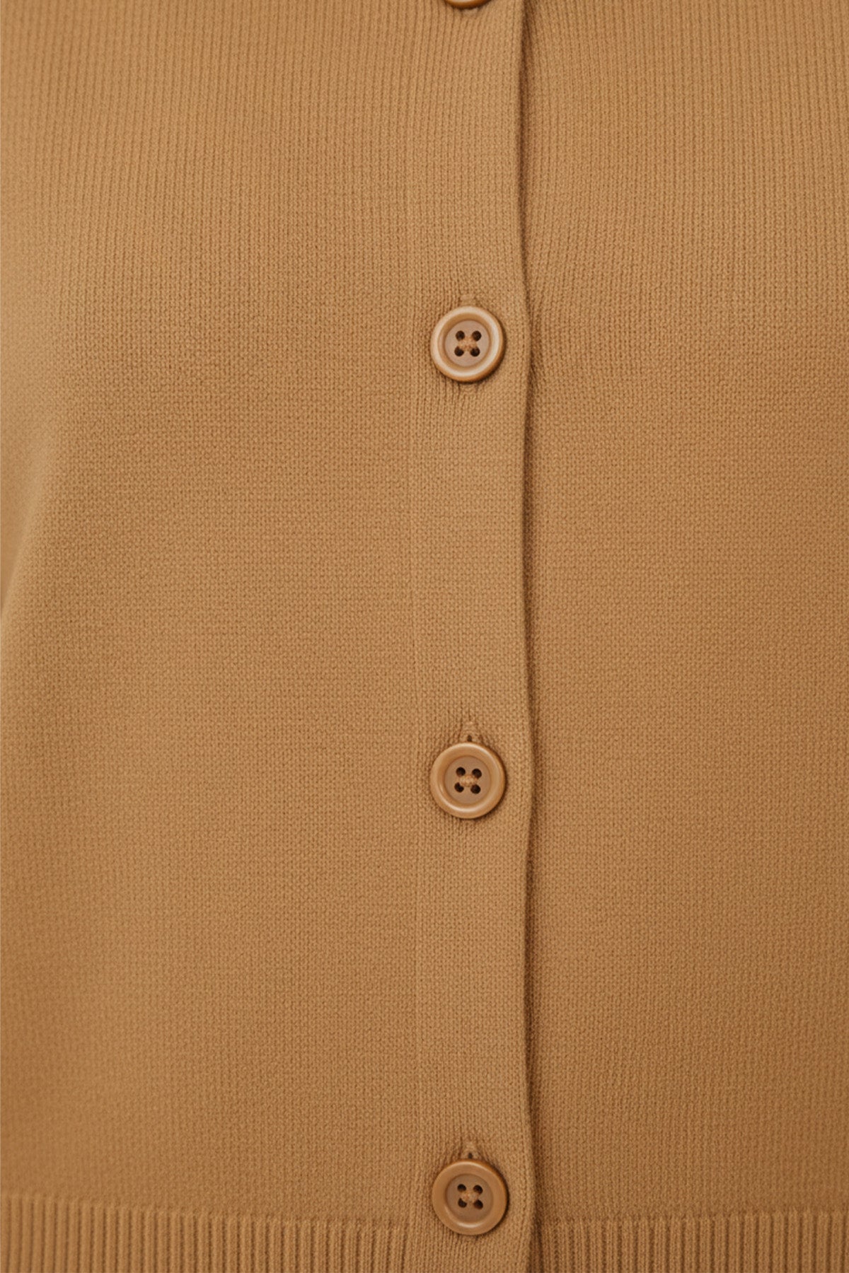 Camel Bicycle Collar Buttoned Women's Cardigan