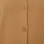 Camel Bicycle Collar Buttoned Women's Cardigan