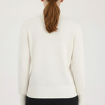 Ecru Bike Neck Buttoned Women's Cardigan