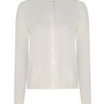 Ecru Bike Neck Buttoned Women's Cardigan
