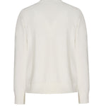 Ecru Bike Neck Buttoned Women's Cardigan