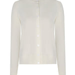 Ecru Bike Neck Buttoned Women's Cardigan