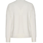 Ecru Bike Neck Buttoned Women's Cardigan