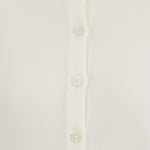 Ecru Bike Neck Buttoned Women's Cardigan