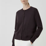 Bitter Brown Women's Cardigan with Buttoned Collar