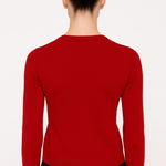Red Bicycle Neck Buttoned Women's Cardigan