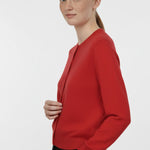 Red Bicycle Neck Buttoned Women's Cardigan