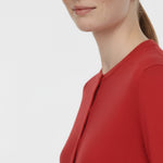 Red Bicycle Neck Buttoned Women's Cardigan