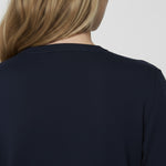 Navy Blue Button-Down Collar Women's Cardigan