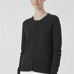 Dark Gray Women's Cardigan with Button-Up Collar