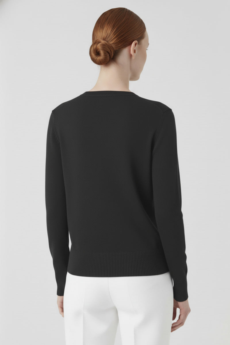 Dark Gray Women's Cardigan with Button-Up Collar