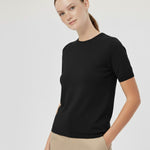 Black Crew Neck Women's T-Shirt