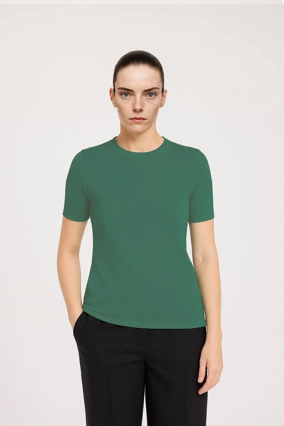 Green Crew Neck Women's T-Shirt