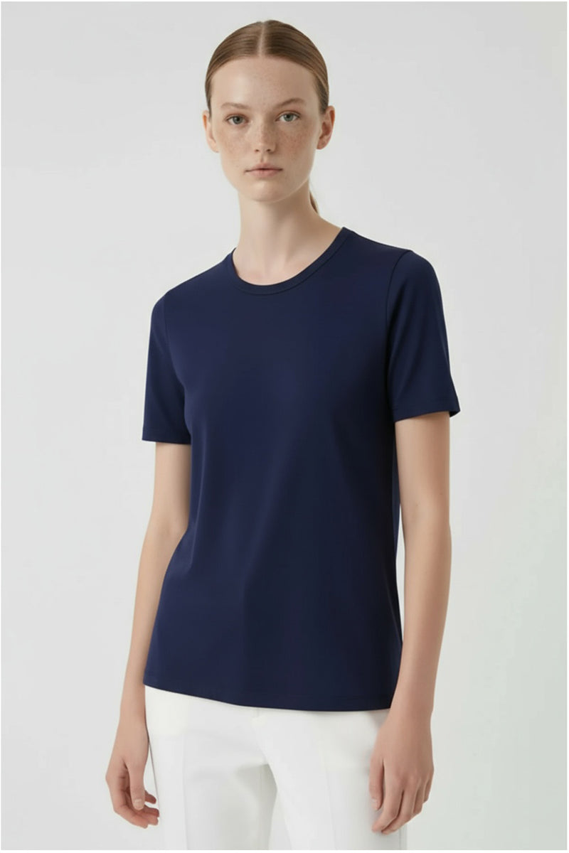 Navy Blue Crew Neck Women's T-Shirt