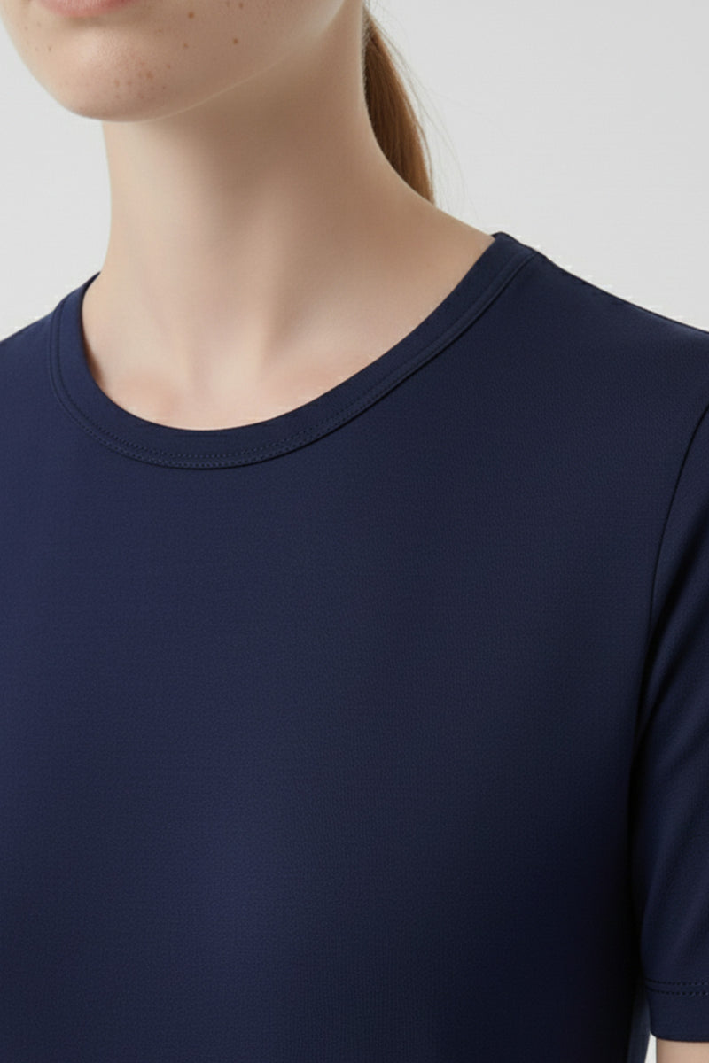 Navy Blue Crew Neck Women's T-Shirt