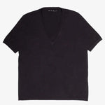 Black V-Neck Women's T-Shirt Triko Mısırlı