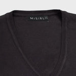 Black V-Neck Women's T-Shirt Triko Mısırlı