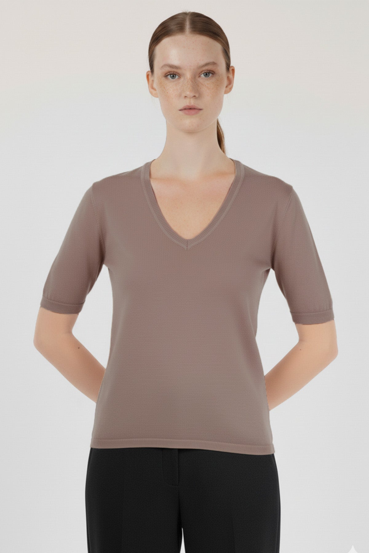 Camel V-Neck Women's T-Shirt