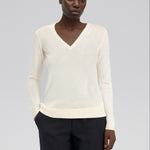 Ecru V-Neck Women's T-Shirt
