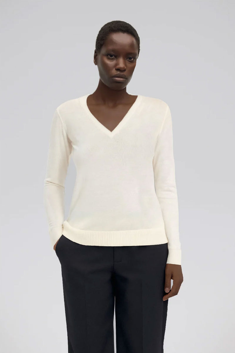 Ecru V-Neck Women's T-Shirt