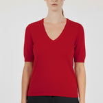 Red V-Neck Women's T-Shirt