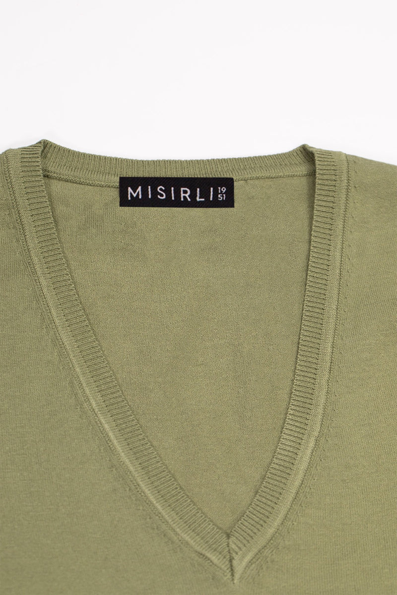 Green V-Neck Women's T-Shirt