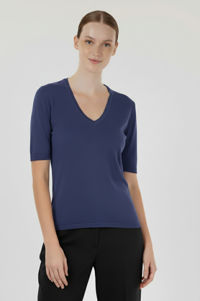 Navy V-Neck Women's T-Shirt