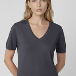 Dark Gray V-Neck Women's T-Shirt