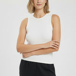 Ecru Crew Neck Ribbed Women's Undershirt