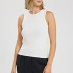 Ecru Crew Neck Ribbed Women's Undershirt