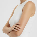 Ecru Crew Neck Ribbed Women's Undershirt