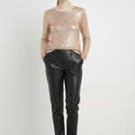 Bronze Gold Sequined Long Sleeve Blouse