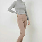 Camel Pleated Seam Women's Pants