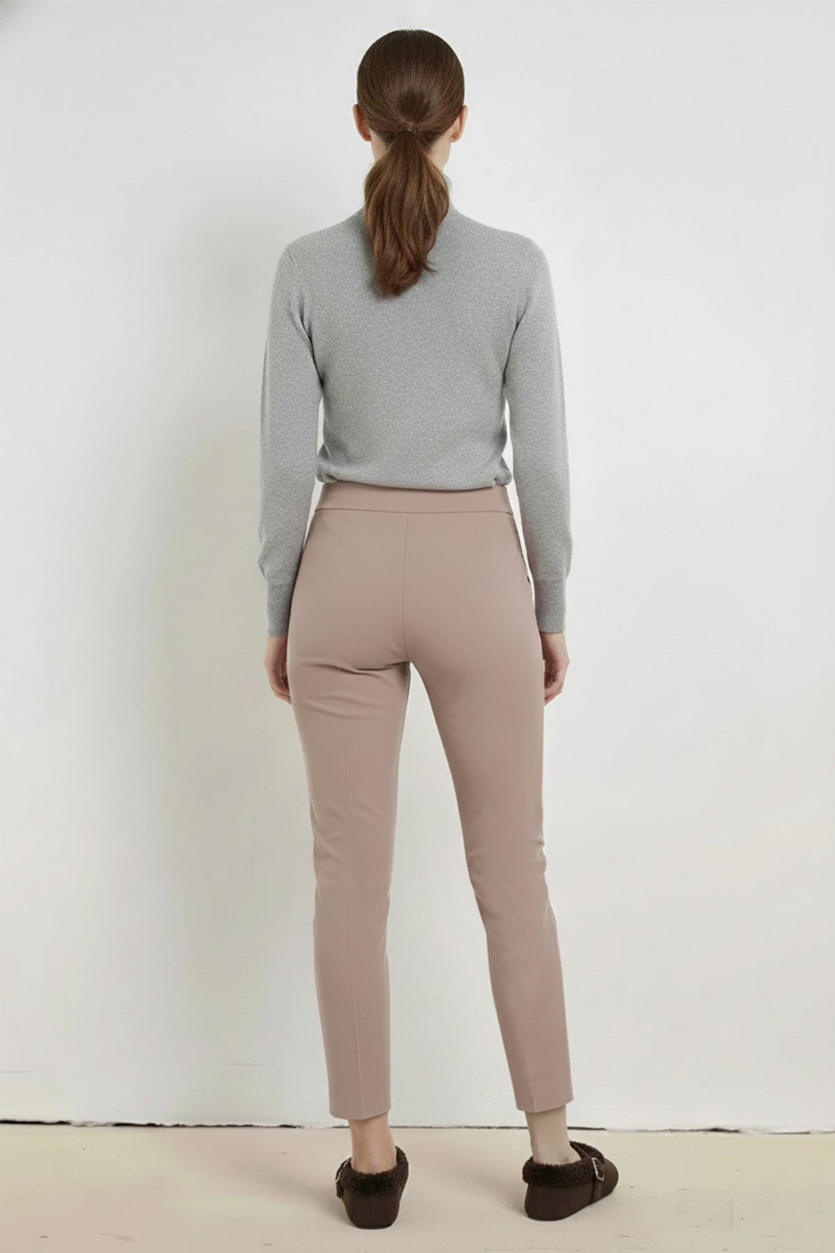 Camel Pleated Seam Women's Pants