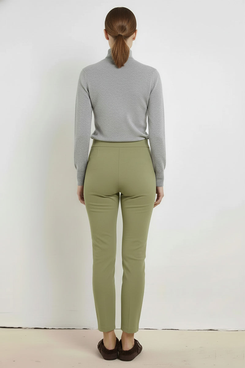 Green Ribbed Stitch Women's Pants