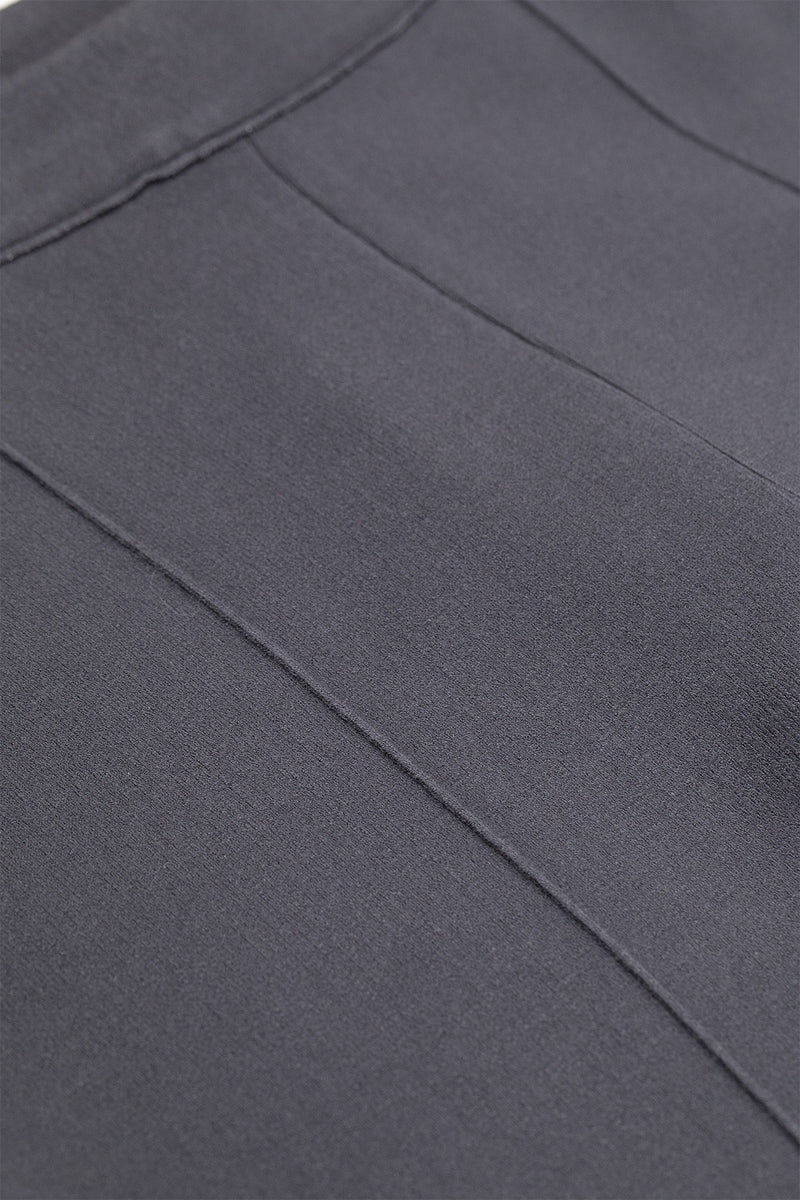 Dark Gray Ribbed Stitching Women's Pants