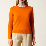 Orange Crew Neck Women's Sweater