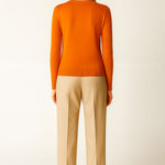 Orange Crew Neck Women's Sweater