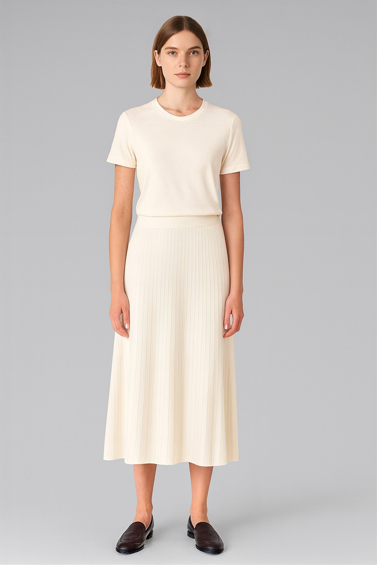 Ecru Round Neck Women's Sweater